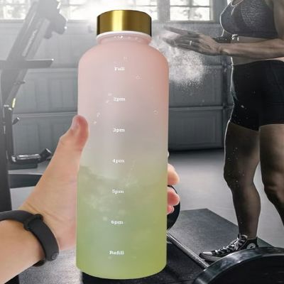 Gourde de sport - BottleTimeMarker™ - Rose&Jaune