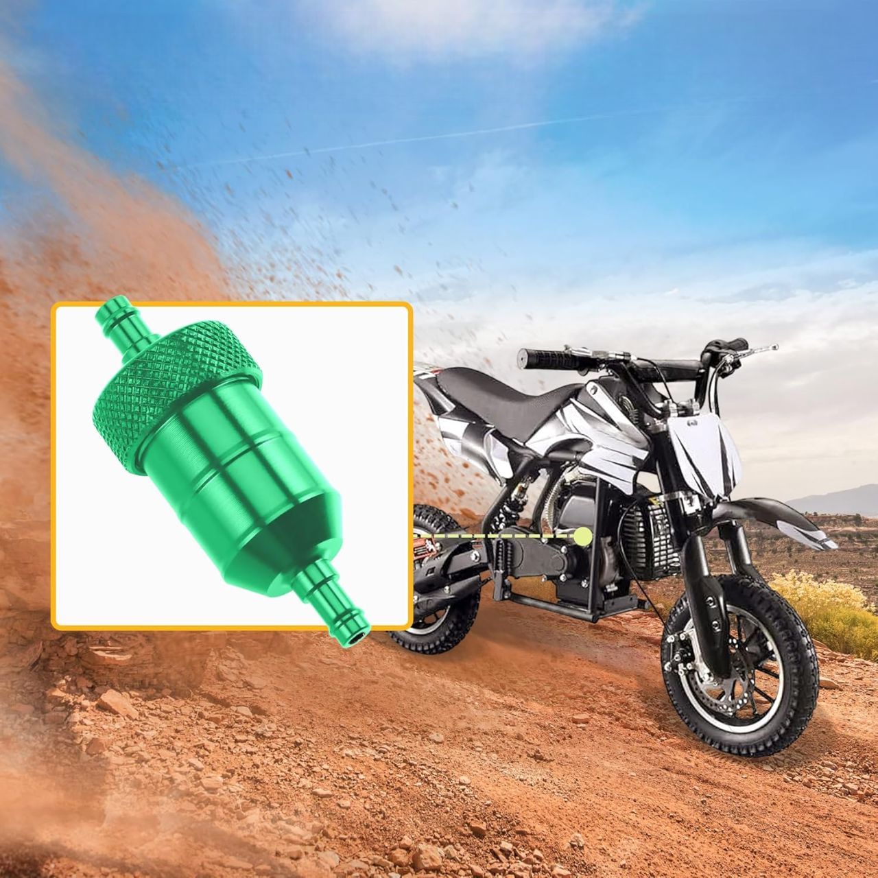 Filtre à carburant - MotorcycleFuelFilter™ - CNC Long Vert