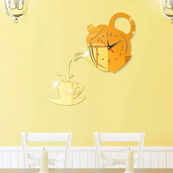 CupTeapotWallClock™- Doré