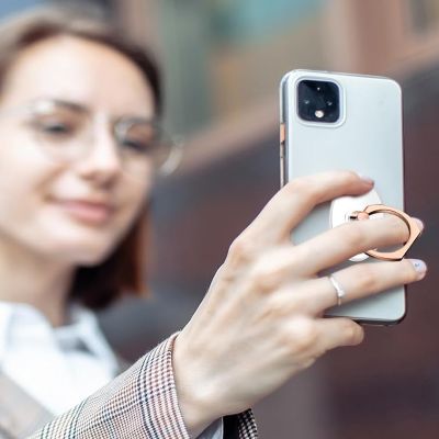 Support de Téléphone - TransparentCellPhoneRing™ - Rond Rose