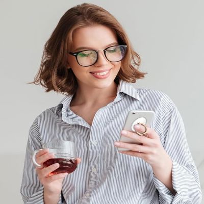 Support de Téléphone - TransparentCellPhoneRing™ - Rond Rose
