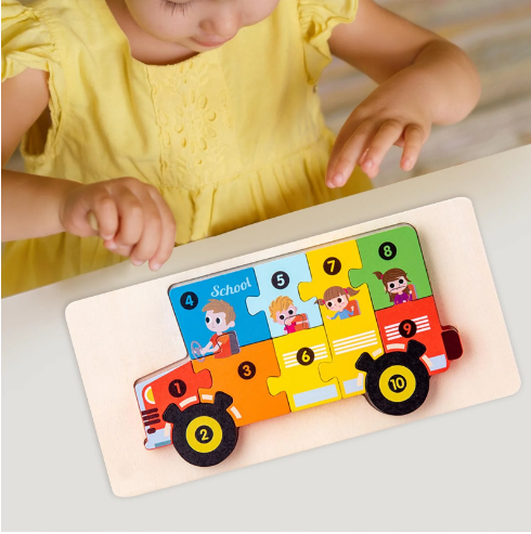 puzzle en bois - MacaronPuzzle™ - Bus