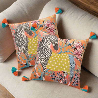 Housse de Coussin - SoftOrient™ - Zèbre Orange