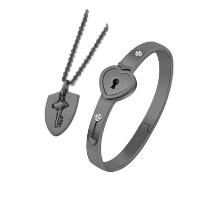 LoveLock™ | Ensemble Collier/Bracelet pour couple | Amoureux