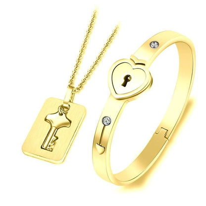LoveLock™ | Ensemble Collier/Bracelet pour couple | Amoureux