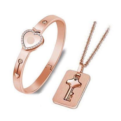 LoveLock™ | Ensemble Collier/Bracelet pour couple | Amoureux