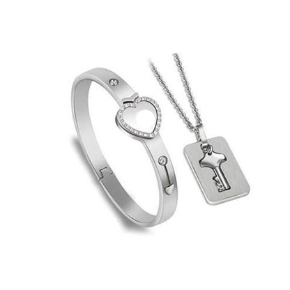 LoveLock™ | Ensemble Collier/Bracelet pour couple | Amoureux