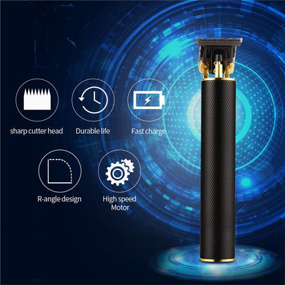 USB Rechargeable Hair Trimmer Cordless Barber Carving Hair Clipper Large Power Low Noise T-Outliner Hair Cutting For Kid Adults