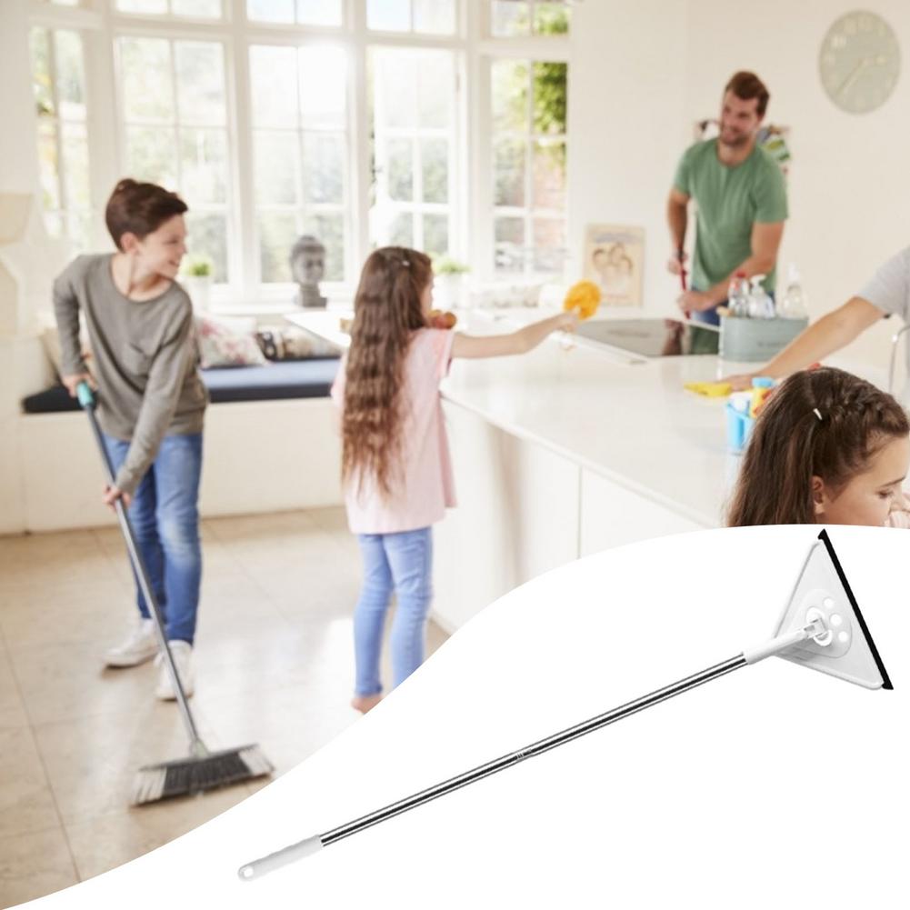 rotating triangle retractable cleaning mop Retractable Glass Cleaner Ultrafine Fiber Easy Installation Storage Cleaning Dust Mop