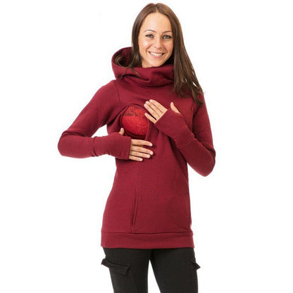 MomSweatshirt™  Women Nursing Maternity Long Sleeves Hooded