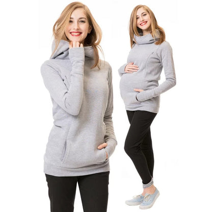 MomSweatshirt™  Women Nursing Maternity Long Sleeves Hooded
