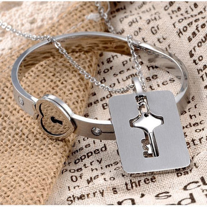 LoveLock™ | Ensemble Collier/Bracelet pour couple | Amoureux
