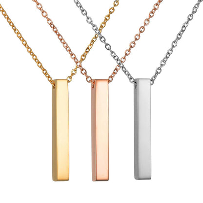 Elegancy™ - Collier avec pendentif carré gravé | Bijoux