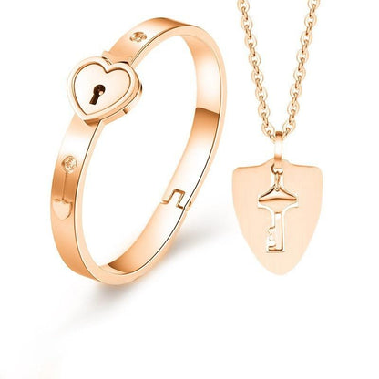 LoveLock™ | Ensemble Collier/Bracelet pour couple | Amoureux