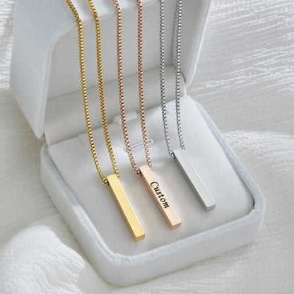 Elegancy™ - Collier avec pendentif carré gravé | Bijoux