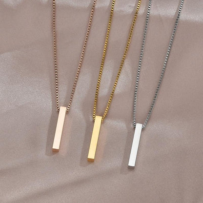 Elegancy™ - Collier avec pendentif carré gravé | Bijoux