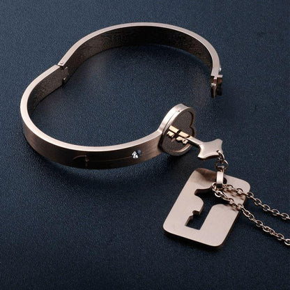 LoveLock™ | Ensemble Collier/Bracelet pour couple | Amoureux