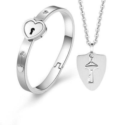 LoveLock™ | Ensemble Collier/Bracelet pour couple | Amoureux